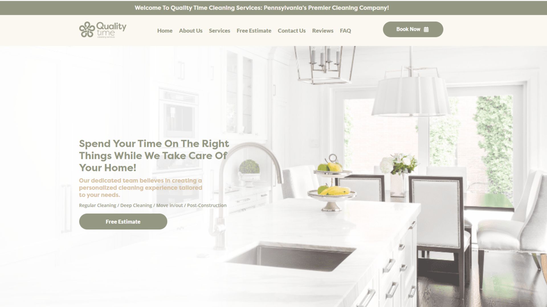 Site de Quality Time Cleaning Services